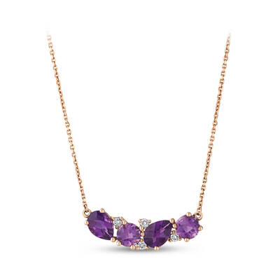 2.22 ct.Amethyst Diamond Pendant - 1