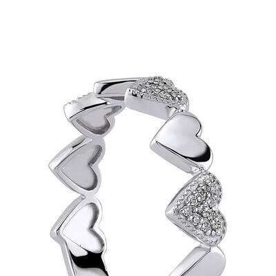 0.06 ct.Love Collection Heart Diamond Ring - 4