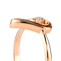 0.03 ct.Love Collection Heart Diamond Ring - 4