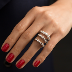 0.40 ct.Love Compass 7 Stone Diamond Ring - 5
