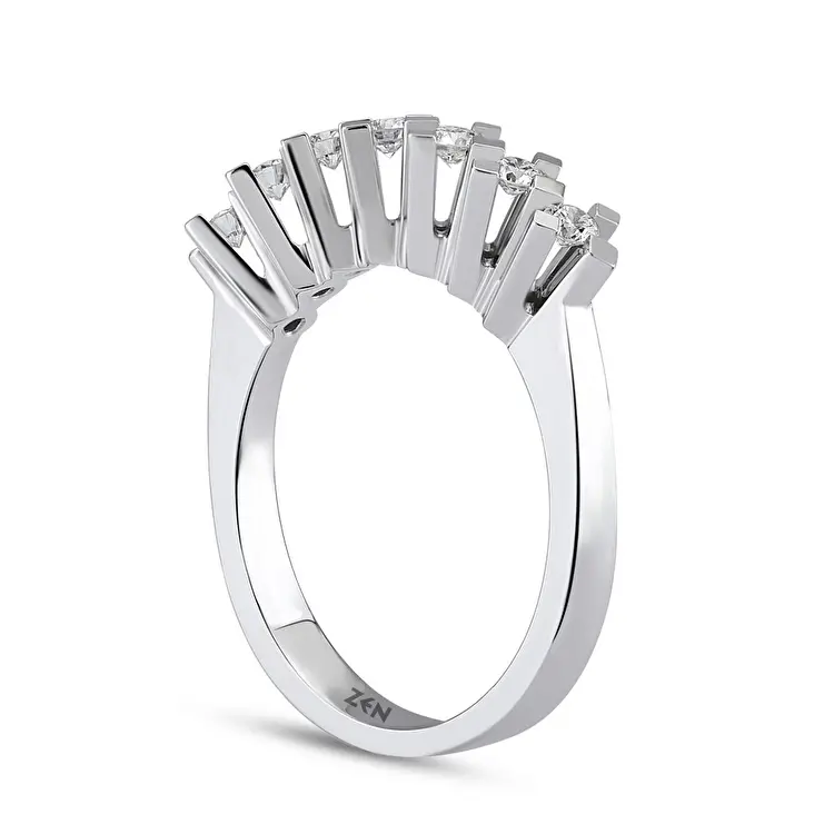 0.40 ct.Love Compass 7 Stone Diamond Ring - 4