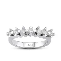 0.40 ct.Love Compass 7 Stone Diamond Ring - 2