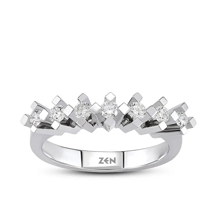 0.40 ct.Love Compass 7 Stone Diamond Ring - 2