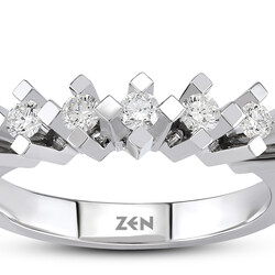 0.40 ct.Love Compass 7 Stone Diamond Ring - 3