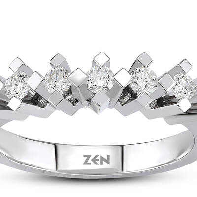 0.40 ct.Love Compass 7 Stone Diamond Ring - 3