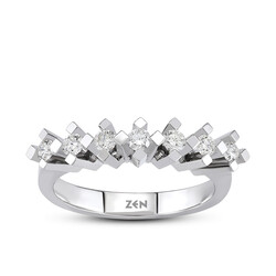 0.29 ct.Love Compass 7 Stone Diamond Ring - 2