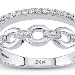 0.18 ct.Duet Diamond Ring - 5