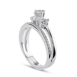 0.54 ct.Tria & Half Eternity Diamond Ring - 3