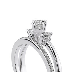 0.54 ct.Tria & Half Eternity Diamond Ring - 4