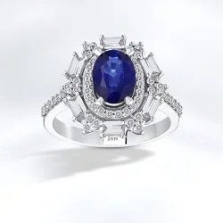2.32 Carat Sapphire Diamond Ring - 1
