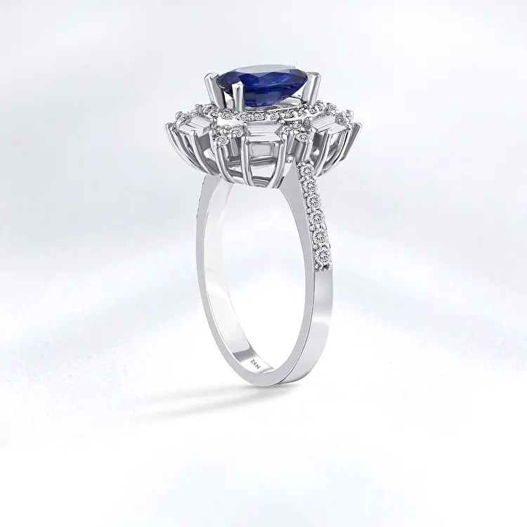 2.32 Carat Sapphire Diamond Ring - 2