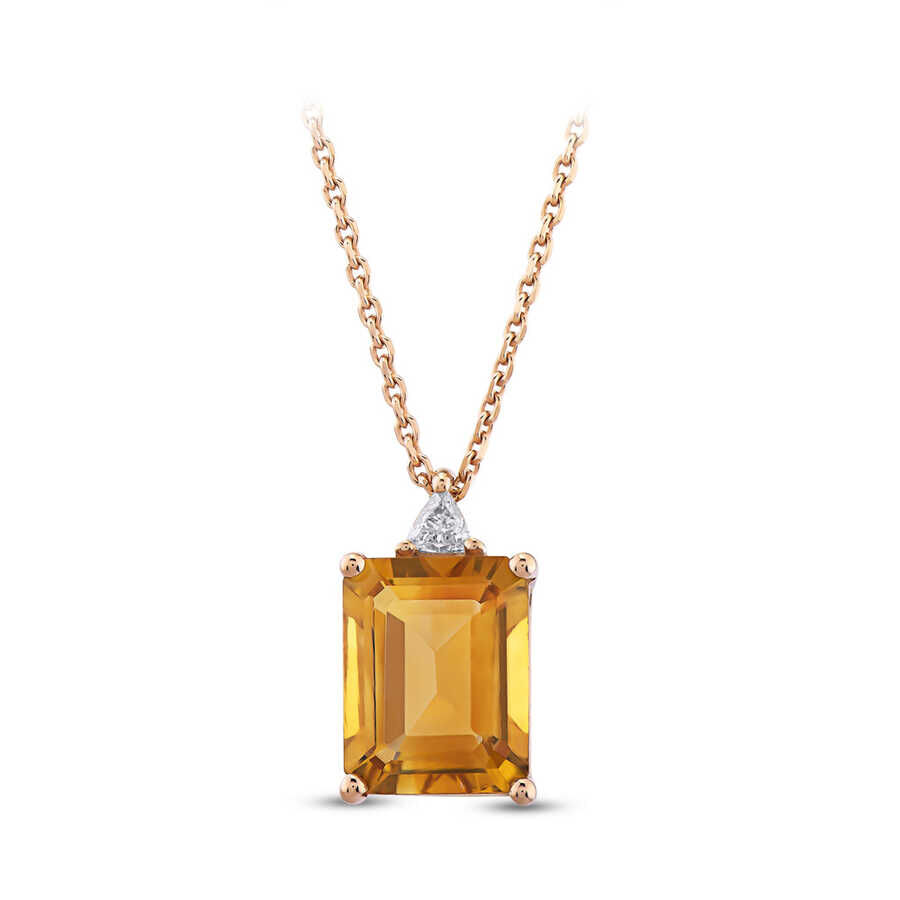 2.44 ct.Citrine Diamond Pendant - 4