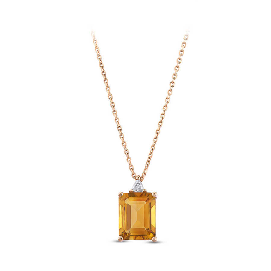 2.44 ct.Citrine Diamond Pendant - 1