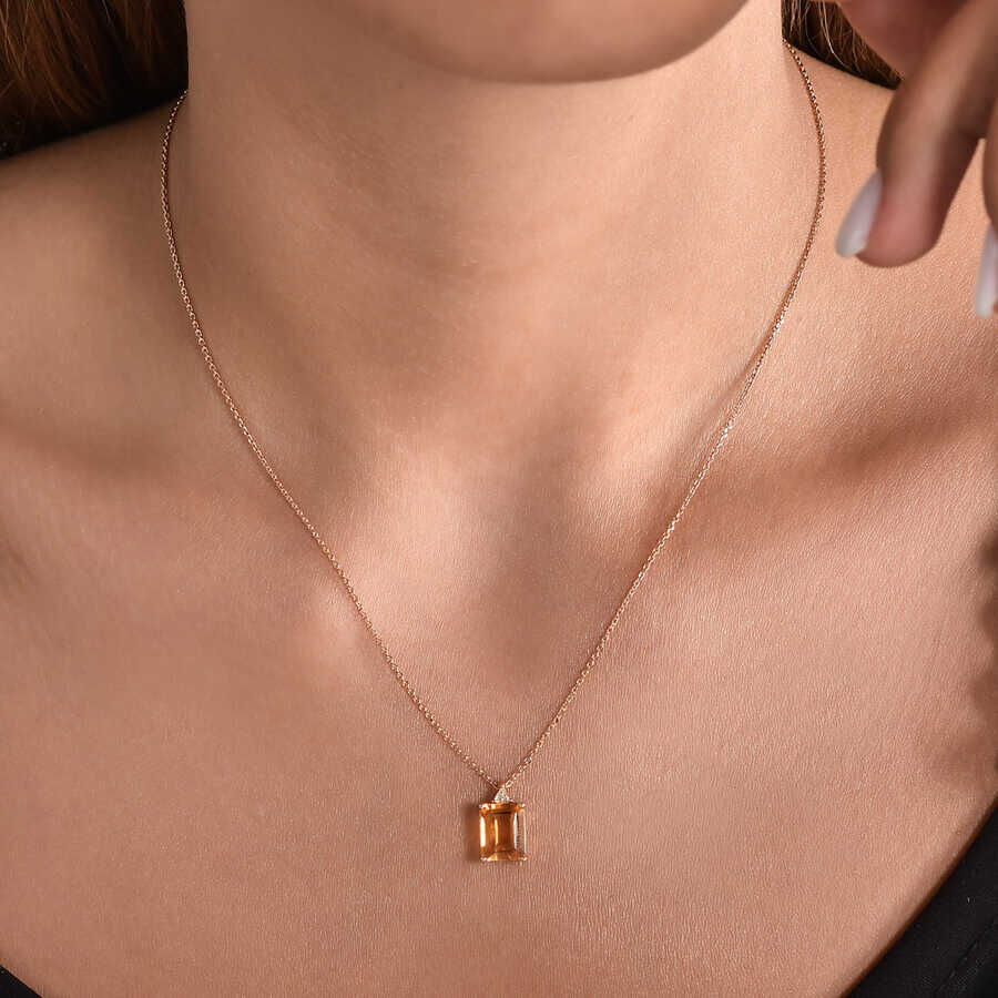 2.44 ct.Citrine Diamond Pendant - 2