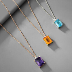 2.44 ct.Citrine Diamond Pendant - 3