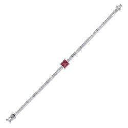 سوار مرصّع بالألماس مع حجر التورمالين 2.46 قيراط - 2