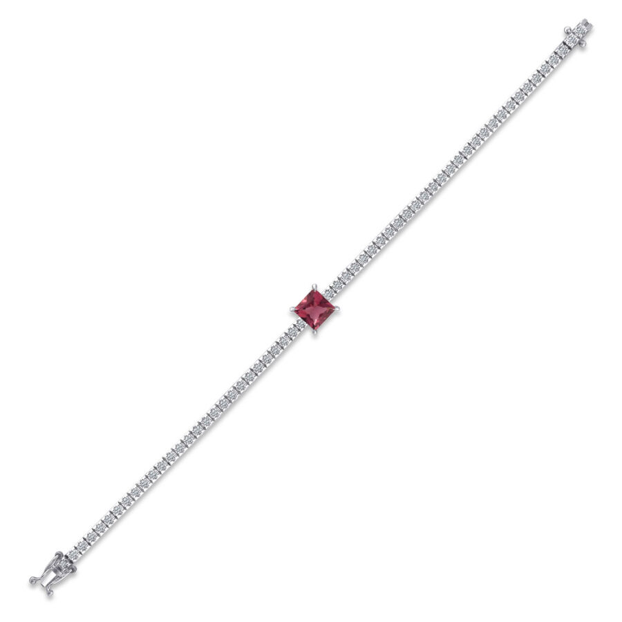 سوار مرصّع بالألماس مع حجر التورمالين 2.46 قيراط - 2