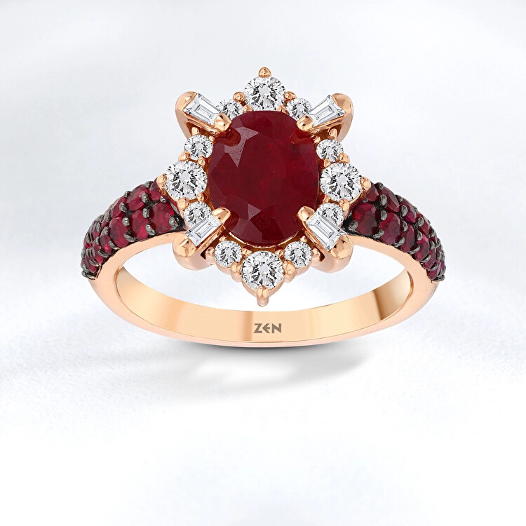 2.53 ct.Ruby Diamond Ring - Zen Diamond