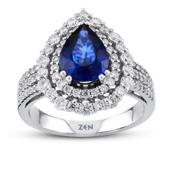 2.54 ct.Sapphire Diamond Ring - 1