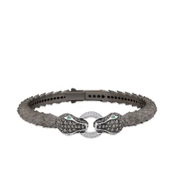 2.55 Carat Black Diamond Silver Men's Bracelet - 1