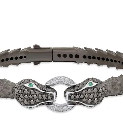 2.55 Carat Black Diamond Silver Men's Bracelet - 2