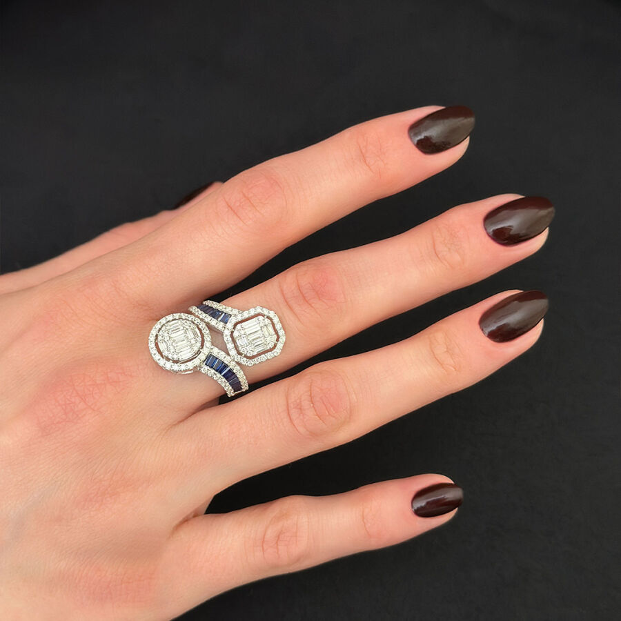 2.55 Carat Sapphire Diamond Ring - 2