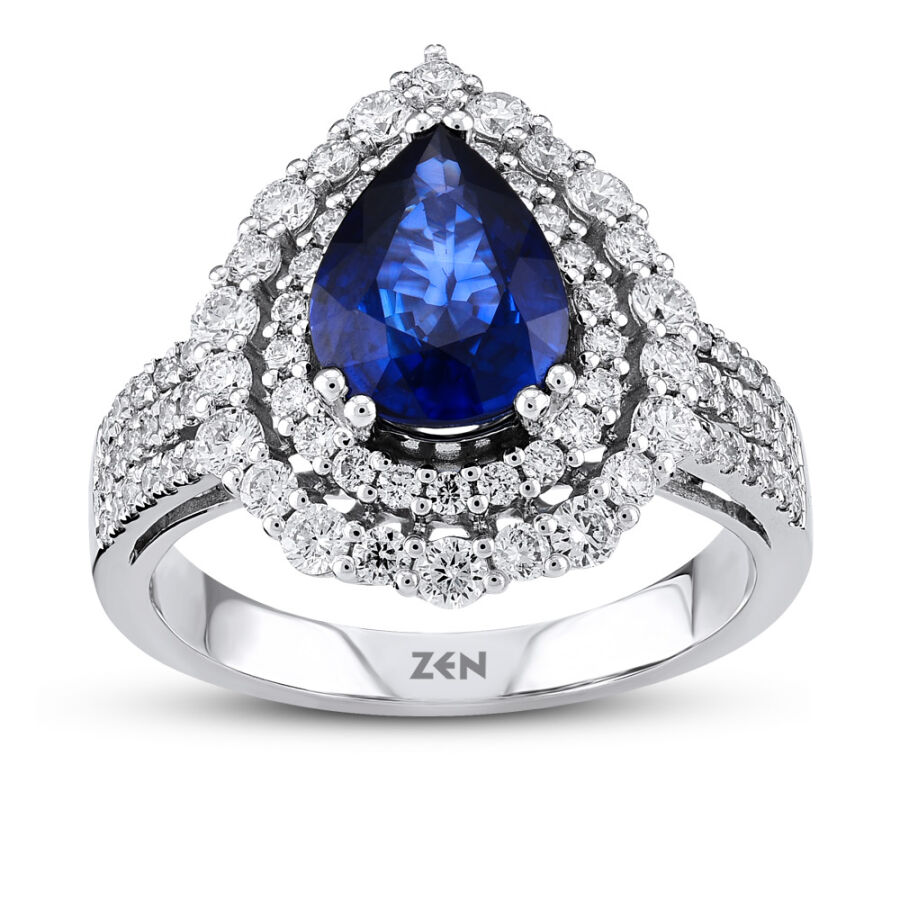 2.58 Carat Sapphire Diamond Ring - 1