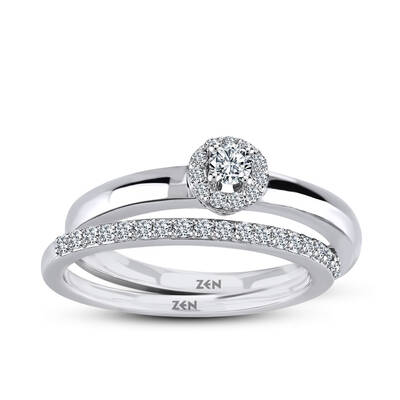 0.30 ct.Twins Solitaire Diamond Ring - 1