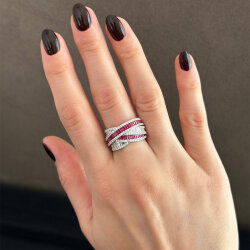 خاتم مرصّع بالألماس مع حجر الياقوت 2.65 قيراط - Zen Diamond