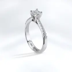 0.49 ct.Princess Cut Solitaire Diamond Ring - 3