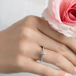 0.49 ct.Princess Cut Solitaire Diamond Ring - 2