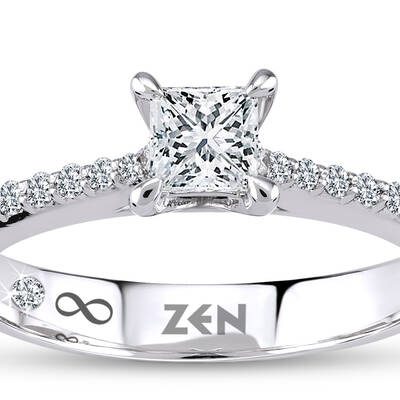 0.49 ct.Princess Cut Solitaire Diamond Ring - 4