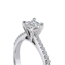0.49 ct.Princess Cut Solitaire Diamond Ring - 5