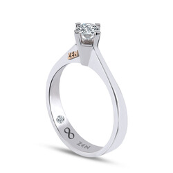 0.12 ct.Love Compass Solitaire Diamond Ring - 3