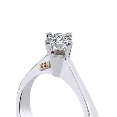 0.12 ct.Love Compass Solitaire Diamond Ring - 4