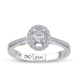 0.37 ct.Oval Solitaire Diamond Ring - 1