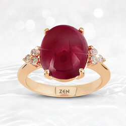 6.13 ct.Lady Bug Ruby Diamond Ring - 2