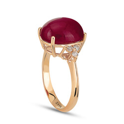 6.13 ct.Lady Bug Ruby Diamond Ring - 4