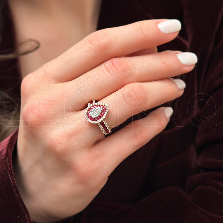 1.33 ct.Ruby Diamond Ring - 1