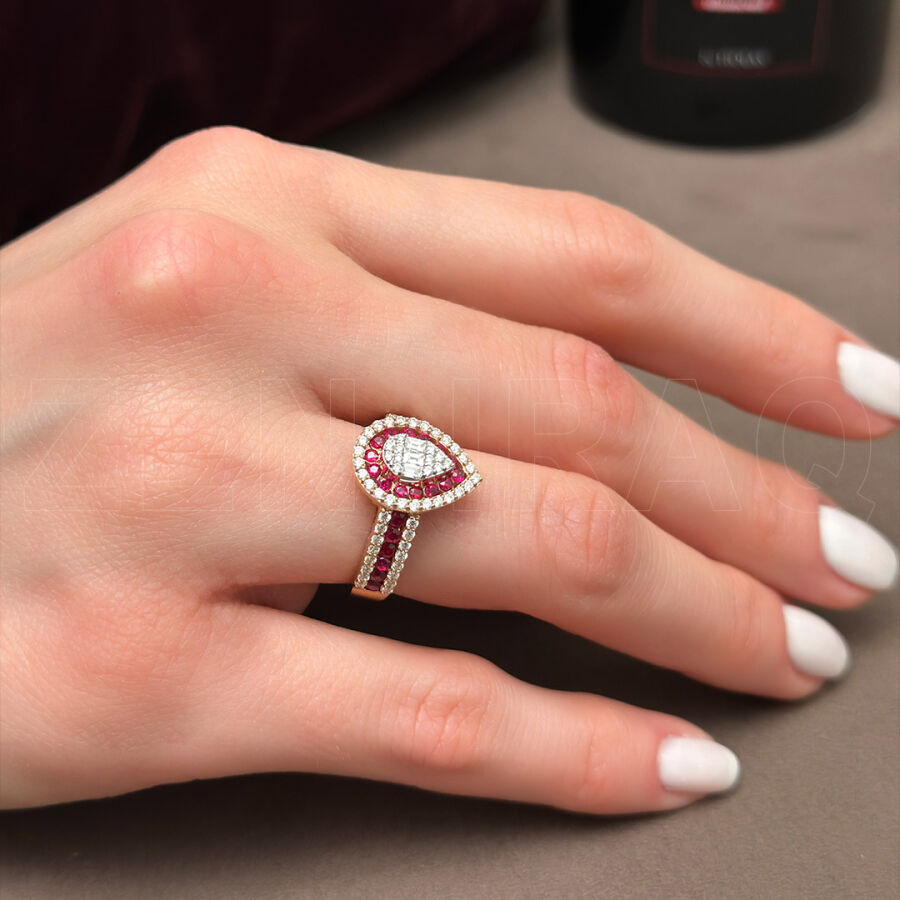 1.33 ct.Ruby Diamond Ring - 2