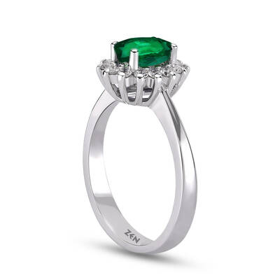 0.96 ct.Emerald Diamond Ring - 3