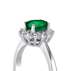 0.96 ct.Emerald Diamond Ring - 4