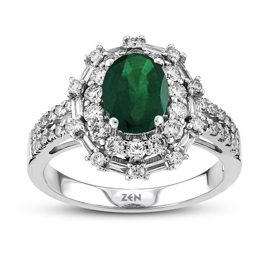 1.59 ct.Emerald Diamond Ring Emerald Diamond Rings, SETS Zen Diamond