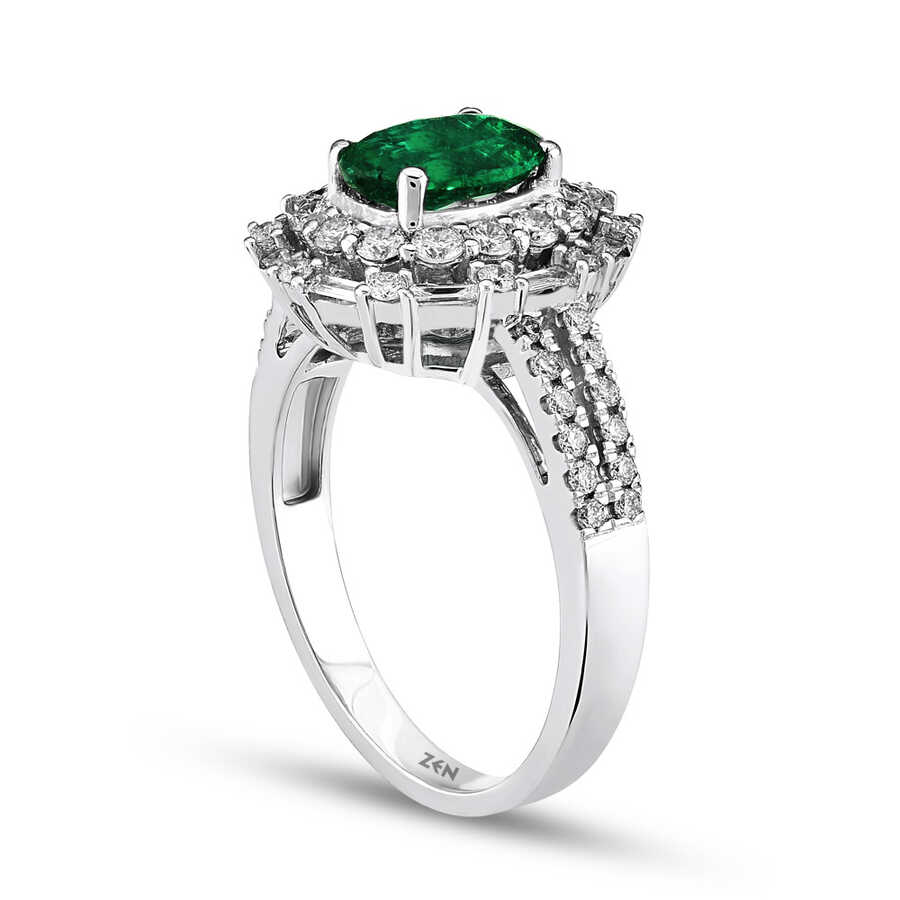 1.59 ct.Emerald Diamond Ring Emerald Diamond Rings, SETS Zen Diamond