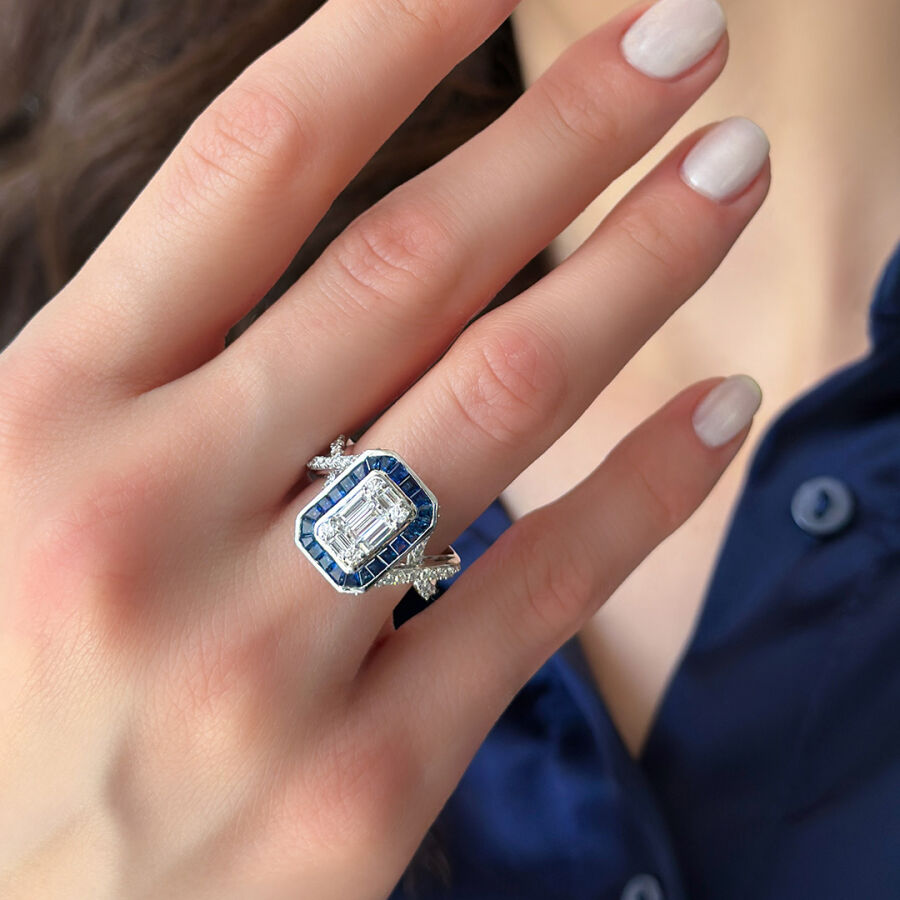 2.89 Carat Sapphire Diamond Ring - 2