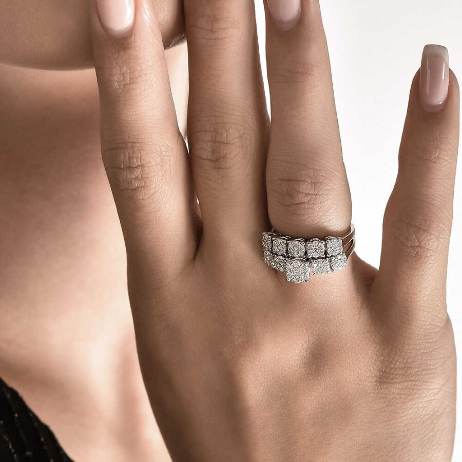 0.77 ct.Twins Diamond Ring - 3