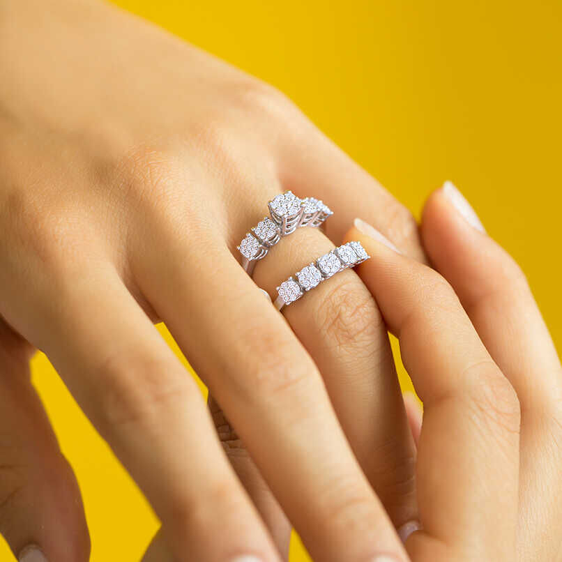 0.77 ct.Twins Diamond Ring - 5
