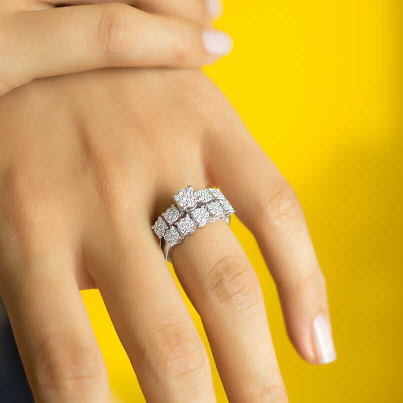 0.77 ct.Twins Diamond Ring - 6