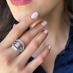 2.96 Carat Ruby Diamond Ring - 2