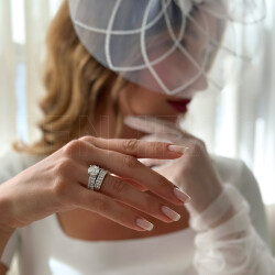 خاتم تونز مرصع بالألماس 2,96 قراط - Zen Diamond